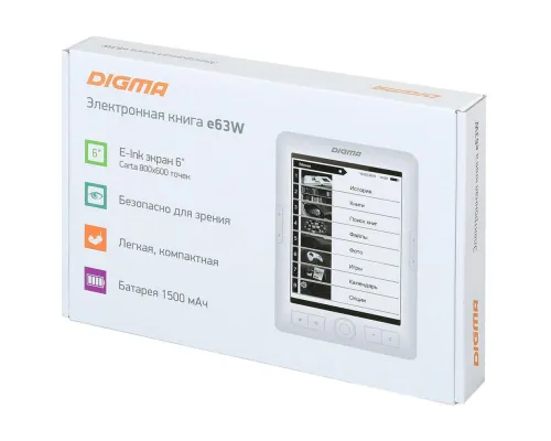Электронная книга Digma E63W, белая Электронная книга Digma E63W, белая
