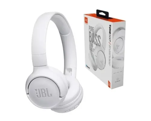 Беспроводные наушники JBL T500BT, белые Беспроводные наушники JBL T500BT, белые