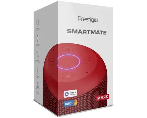 Умная колонка Smartmate с помощником «Алиса», красная Умная колонка Smartmate с помощником «Алиса», красная
