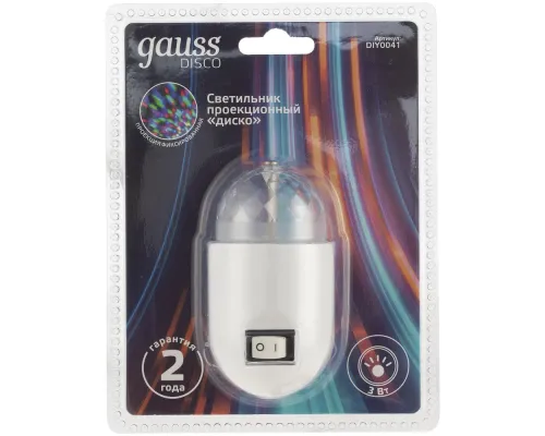 Проекционный светильник Gauss Disco, настенный, белый Проекционный светильник Gauss Disco, настенный, белый