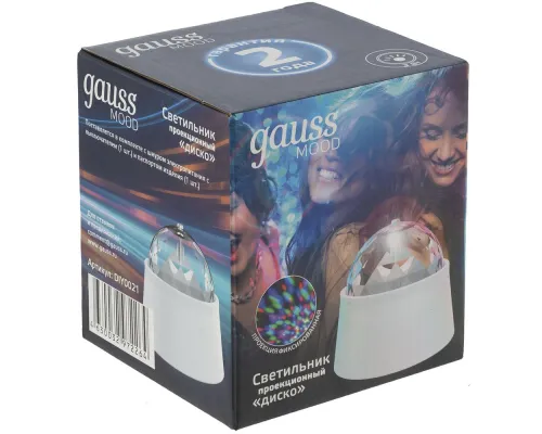 Проекционный светильник Gauss Disco, настольный, белый Проекционный светильник Gauss Disco, настольный, белый