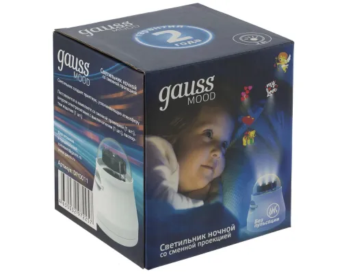Проекционный светильник Gauss Mood, настольный, белый Проекционный светильник Gauss Mood, настольный, белый