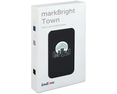 Аккумулятор с подсветкой markBright Town, 5000 мАч, черный Аккумулятор с подсветкой markBright Town, 5000 мАч, черный
