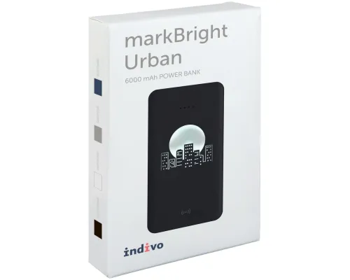 Аккумулятор с беспроводной зарядкой markBright Urban, 6000 мАч, черный Аккумулятор с беспроводной зарядкой markBright Urban, 6000 мАч, черный