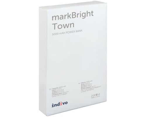 Аккумулятор с подсветкой markBright Town, 5000 мАч, черный