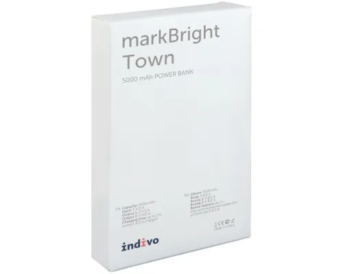 Аккумулятор с подсветкой markBright Town, 5000 мАч, черный Аккумулятор с подсветкой markBright Town, 5000 мАч, черный