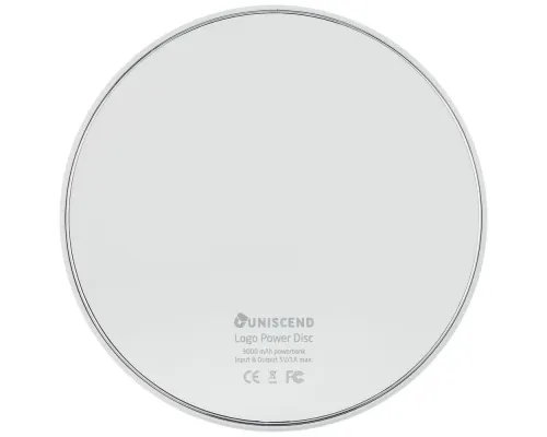 Внешний аккумулятор с подсветкой логотипа Uniscend Disc, 3000 мАч Внешний аккумулятор с подсветкой логотипа Uniscend Disc, 3000 мАч