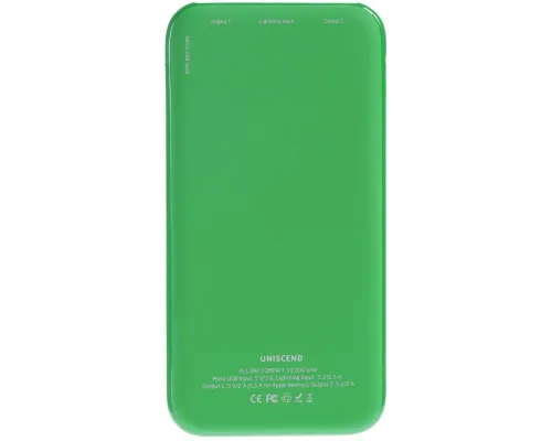 Внешний аккумулятор Uniscend All Day Compact 10000 мАч, зеленый Внешний аккумулятор Uniscend All Day Compact 10000 мАч, зеленый