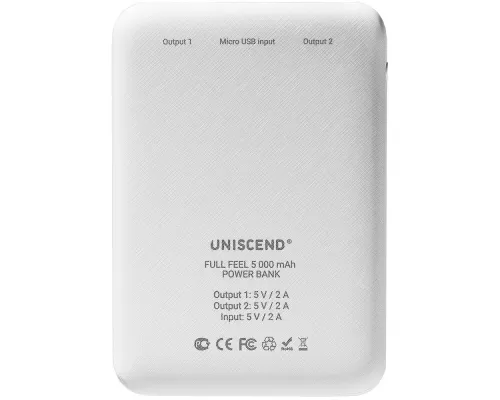 Внешний аккумулятор Uniscend Full Feel 5000 мАч, белый Внешний аккумулятор Uniscend Full Feel 5000 мАч, белый