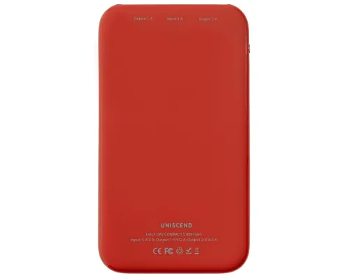 Внешний аккумулятор Uniscend Half Day Compact 5000 мAч, красный Внешний аккумулятор Uniscend Half Day Compact 5000 мAч, красный