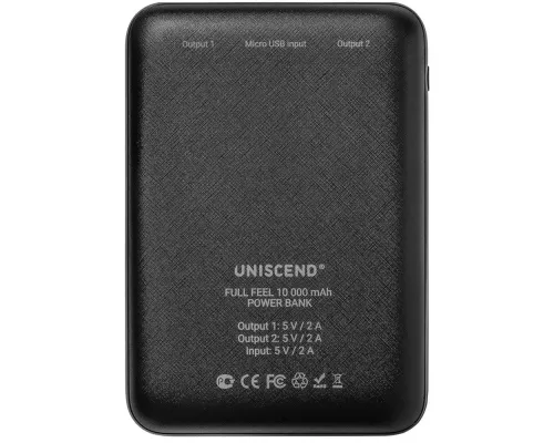Внешний аккумулятор Uniscend Full Feel 10000 мАч с индикатором, черный Внешний аккумулятор Uniscend Full Feel 10000 мАч с индикатором, черный