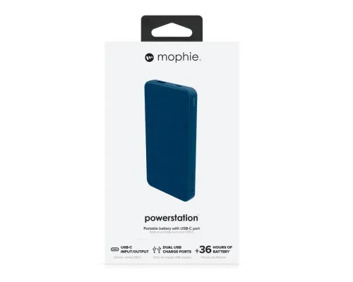 Внешний аккумулятор Mophie Powerstation 10000 мАч, синий Внешний аккумулятор Mophie Powerstation 10000 мАч, синий