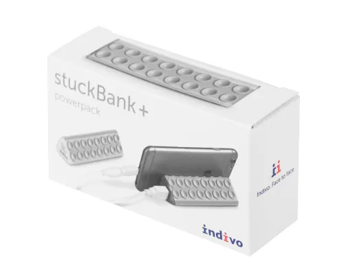 Внешний аккумулятор-подставка stuckBank Plus 2600 мАч, серебристый Внешний аккумулятор-подставка stuckBank Plus 2600 мАч, серебристый