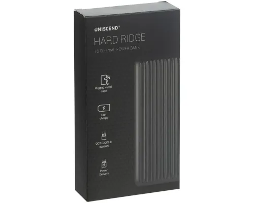 Аккумулятор Hard Ridge, 10000 мАч, темно-серый