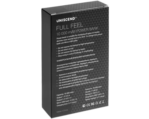 Внешний аккумулятор Uniscend Full Feel 10000 мАч, черный Внешний аккумулятор Uniscend Full Feel 10000 мАч, черный
