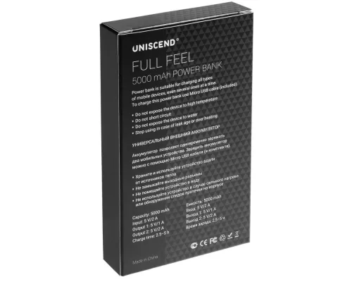 Внешний аккумулятор Uniscend Full Feel 5000 мАч, черный Внешний аккумулятор Uniscend Full Feel 5000 мАч, черный