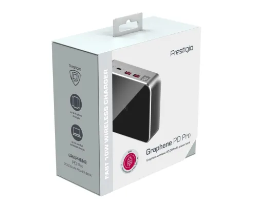 Графеновый аккумулятор Graphene PD Pro, 20000 мАч, черный Графеновый аккумулятор Graphene PD Pro, 20000 мАч, черный