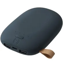 Аккумулятор с беспроводной зарядкой Pebble Wireless 9000 мАч, серо-синий
