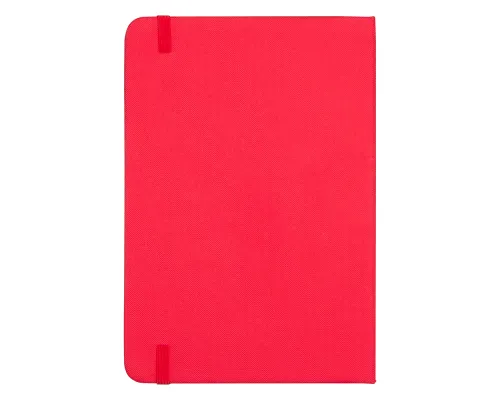 Блокнот А5 Hobard, в твердой тканевой обложке c резинкой в линейку, красный
