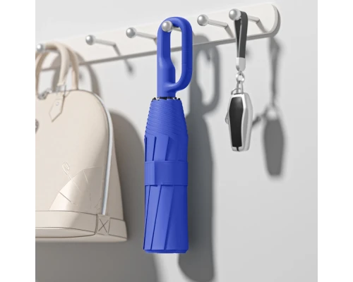 Зонт складной автоматический Forest Marseilles Bicolor с ручкой-карабином, диаметр 117 см, 10 панелей, с UV защитой,  в подарочной коробке, синий