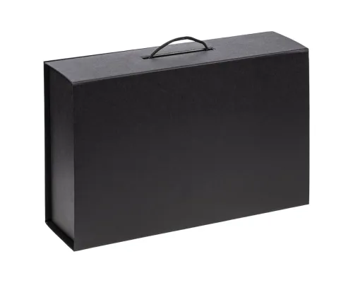 Подарочная коробка, размер 39*26,3*11 см, Solution Prestige Big Case Soft с магнитным клапаном и ручкой , с EVA ложементом 36,8*25,1*4 см под индивидуальную вырубку  , черная,