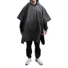 Дождевик пончо Budget туристический один размер, черный