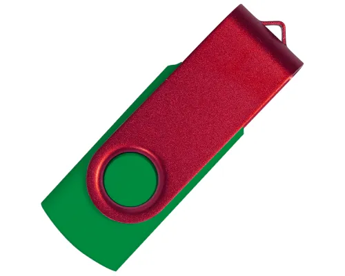 Флеш накопитель USB 2.0 Twister Сolor Mix 16GB, пластик Софт Тач/металл, зеленый/красный
