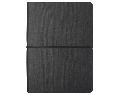 Блокнот А6 Van Diemen, со стикерами, в гибкой обложке c резинкой в линейку, черный