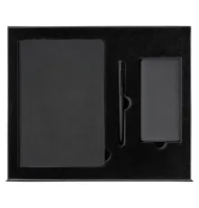 Набор подарочный Solution Prestige Trio (Ежедневник Flexy Latte Color А5, Внешний аккумулятор (powerbank) «WeCharge Velvet», ручка SAMURAI Requis ) в подарочный коробке, черный