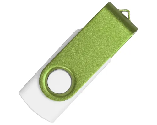 Флеш накопитель USB 2.0 Twister Сolor Mix 16GB, пластик Софт Тач/металл, белый/светло-зеленый