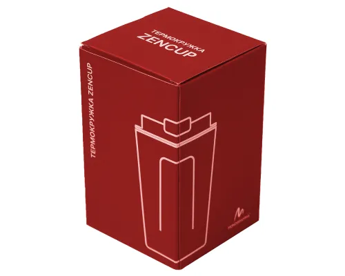Термокружка Zencup вакуумная, стальная, 380 мл, красная