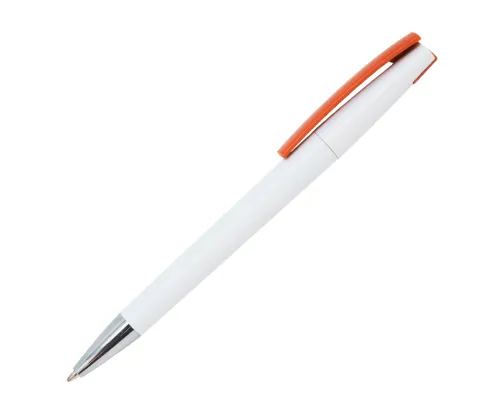Ручка шариковая, пластиковая, белая/оранжевая Zorro Assembling