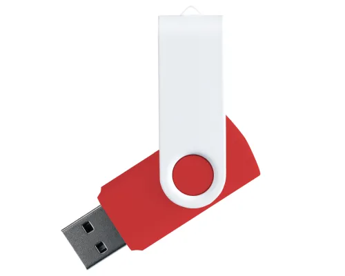Флеш накопитель USB 2.0 Twister Сolor Mix 16GB, пластик Софт Тач/металл, красный/белый