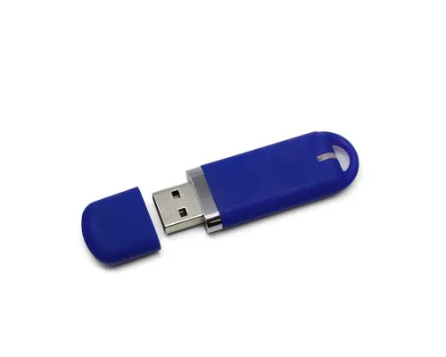 Флеш накопитель USB 2.0 Memo 32GB, пластик Софт Тач, синий/синий