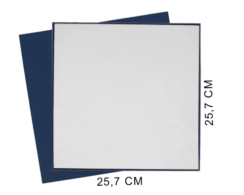 Коробка подарочная Solution Superior Alfa Fabrique под индивидуальную вырубку, темно-синяя, 25,7x25,7x2,8 см бежевый ложемент