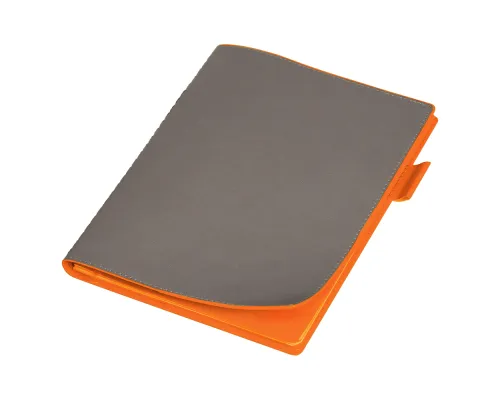 Ежедневник Flexy Verde Sivilia B5 на пружине, серо-оранжевый, недатированный, в гибкой обложке