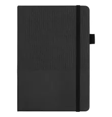 Блокнот А5 Burnie, в твердой обложке c резинкой и петлей для ручки в линейку, черный