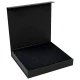 Подарочная коробка, размер 29,7*28,0*4,5 см, Solution Prestige Magnum  Linen с магнитным клапаном, черная, с черным ложементом из EVA