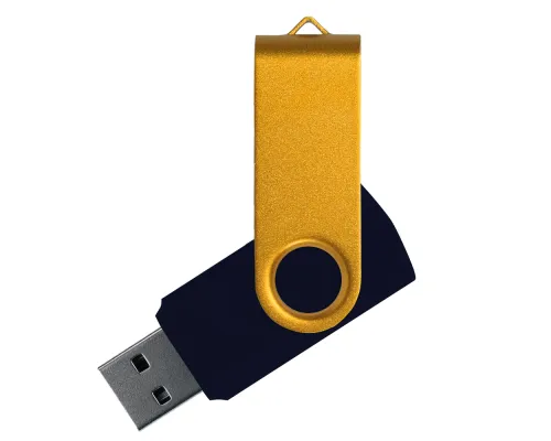Флеш накопитель USB 2.0 Twister Сolor Mix 16GB, пластик Софт Тач/металл, черный/желтый