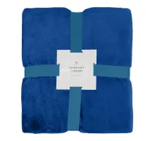 Плед мягкий флисовый Super Soft  Comfort Travel, 125*170 см, синий