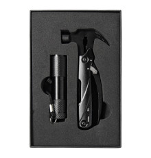Набор подарочный Tools Hummer (мультитул и фонарик) в подарочной коробке, черный