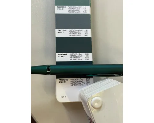 Ручка шариковая Moonlight Soft touch Mirror Silver Requis алюминиевая, зеленая