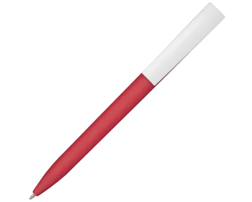 Ручка шариковая, пластиковая, софт тач, красная/белая, Zorro Color Mix