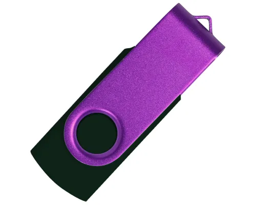 Флеш накопитель USB 2.0 Twister Сolor Mix 16GB, пластик Софт Тач/металл, черный/фиолетовый