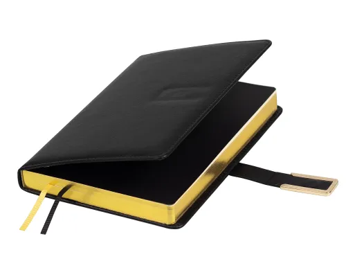 Ежедневник City Bary Mocco A5 в подарочной коробке, черный с золотистым, недатированный, в твердой обложке