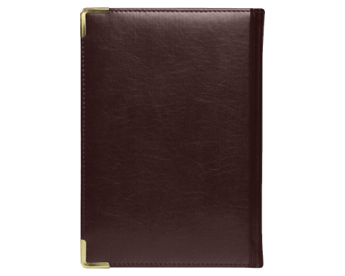 Ежедневник полудатированный Classic Pristine Gold А5, темно-коричневый с золотом, с металлическими уголками, в твердой обложке с поролоном Ежедневник полудатированный Classic Pristine Gold А5, темно-коричневый с золотом, с металлическими уголками, в твердой обложке с поролоном