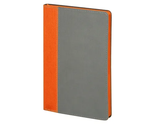 Ежедневник Flexy Viva Latte Sand Color A5, серый с оранжевым, недатированный, в гибкой обложке