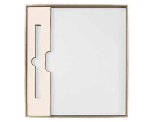 Коробка подарочная, размер 203*220*30 мм, Solution Gift Linen для ежедневника и ручки, кремовая с блеском Коробка подарочная, размер 203*220*30 мм, Solution Gift Linen для ежедневника и ручки, кремовая с блеском
