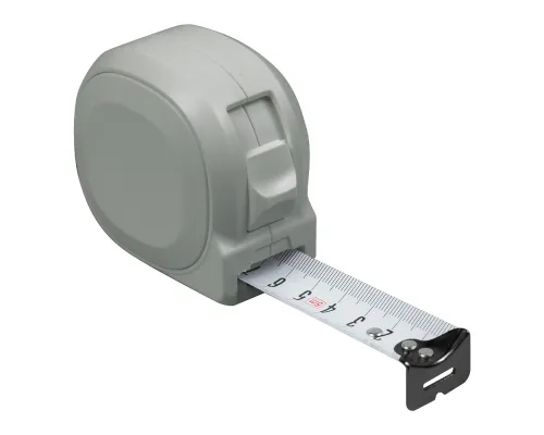 Рулетка Tools Standart, 5 метров, серая, пластиковая, с ремешком