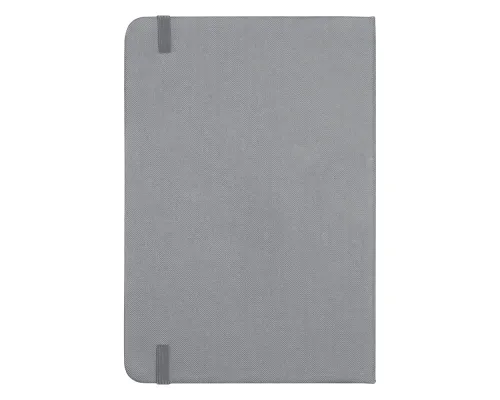 Блокнот А5 Hobard, в твердой тканевой обложке c резинкой в линейку, серый